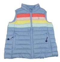 Světlemodro-farebná prešívaná šušťáková zateplená vesta joules