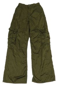 Khaki cargo šusťákové kalhoty H&M