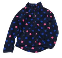 Tmavomodrá bodkovaná á fleecová prepínaci mikina KIDS