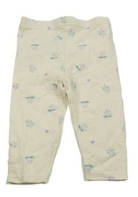 Smotanové legíny s kvietkami Ergee