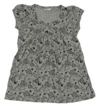 Sivá melírovaná tunika so srdiečkami a vzorom X-MAIL