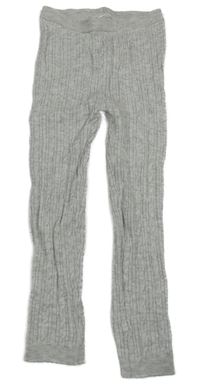 Svetlosivé melírované rebrované vzorované pletené legíny George