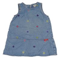 Modré rifľové šaty s farebnymi kvety Next