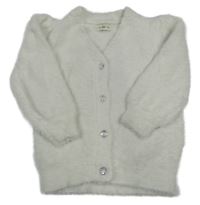 Biely chlpatý prepínaci sveter F&F