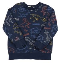 Tmavomodrá mikina s dinosaurami C&A