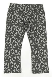 Tmavošedo-biele vzorované melírované capri legíny