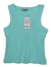 Nové - svetlotyrkysová ý rebrovaný crop top Matalan