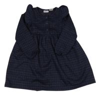 Tmavomodro-zafírové kockované vzorované šaty Lily & Dan