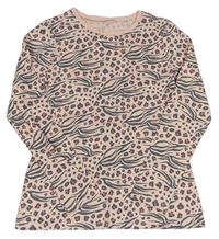 Růžové vzorované triko s leopardím vzorem George