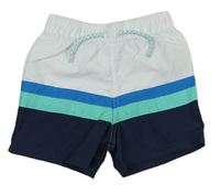 Bielo-modré šušťákové kraťasy s pruhmi zn. Primark