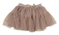 Staroružová trblietavá tylová sukňa s mašlou H&M
