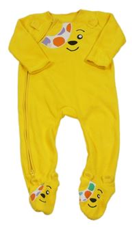 Hořčicový fleecový overal s Pudseym George