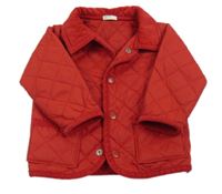 Červená prešívaná šušťáková zateplená bunda Benetton