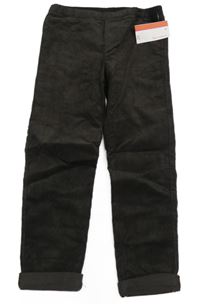 Nové - Hnedé menšestrové elastické nohavice