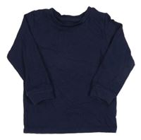 Tmavomodré žebrované triko Matalan