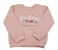 Staroružová mikina s nápisom a kvetmi Topolino