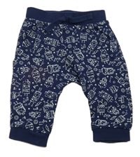 Tmavomodré tepláky s roboty Tu