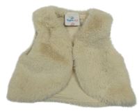 Béžová kožušinová podšitá vesta Topomini