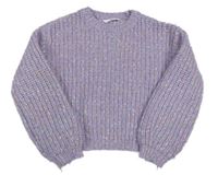 Lila melírovaný crop sveter M&S