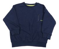 Tmavomodrá prešívaná mikina s vreckom F&F