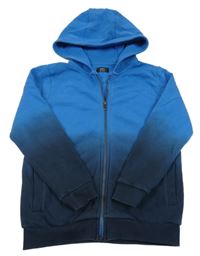 Modro-tmavomodrá ombré prepínaci mikina s kapucňou Next