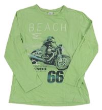 Zelené triko s motorkářem Sanetta