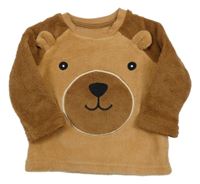 Hnedá chlpatá mikina s medvěďom Primark