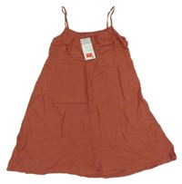 Nové - Hnědé lněné šaty Primark