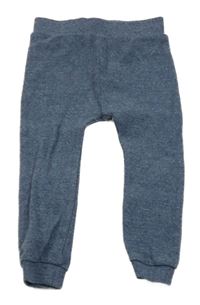 Tmavomodré rebrované ľahké tepláky Tu