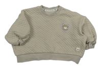 Béžová prešívaná oversize mikina s medvěďom George