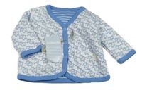 Nové - Bílá zateplená propínací oboustranná mikina se slony Jojo Maman Bébé