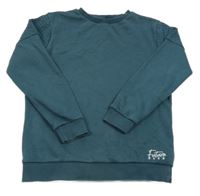 Tmavozelená mikina s prošíváním a nápisom George