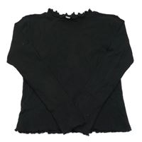 Čierne rebrované tričko Hema