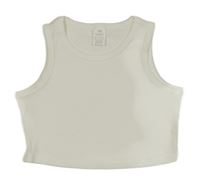 Smotanový rebrovaný crop top