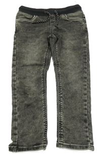 Tmavošedé teplákové rifle s úpletovým pasem C&A