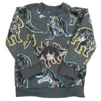 Tmavosivá mikina s dinosaurami Nutmeg