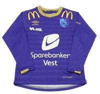 Tmavofialové sportovní funkční triko s potiskem Umbro