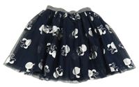 Tmavomodrá tylová sukňa s Minnie Disney