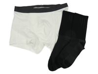 2set - Bílé boxerky + černé ponožky