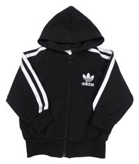Černá propínací mikina s kapucí Adidas
