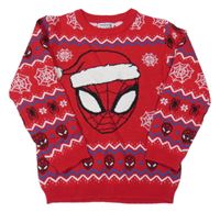 Červený vzorovaný sveter so Spidermanem Primark