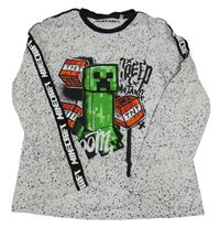 Bílé skvrnité triko s Minecraft C&A