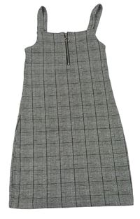 Sivo-čierne kockované šaty so zipsom Primark