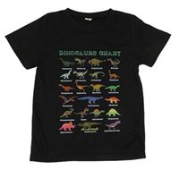 Černé tričko s dinosaury 