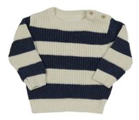 Bílo-tmavomodrý pruhovaný svetr Primark