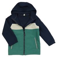 Tmavomodro-zelená softshellová bunda s kapucí Topolino