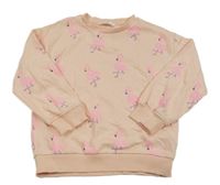 Svetloružová mikina s plameňáky M&S