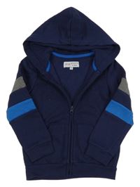 Tmavomodrá propínací mikina s kapucí 