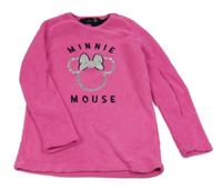 Růžové plyšové pyžamové triko s Minnie Disney