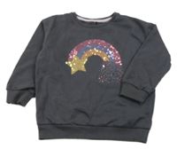 Tmavosivá mikina s kometou z flitrů George